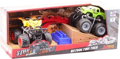 Off-road stunt racers in doos geel/groen