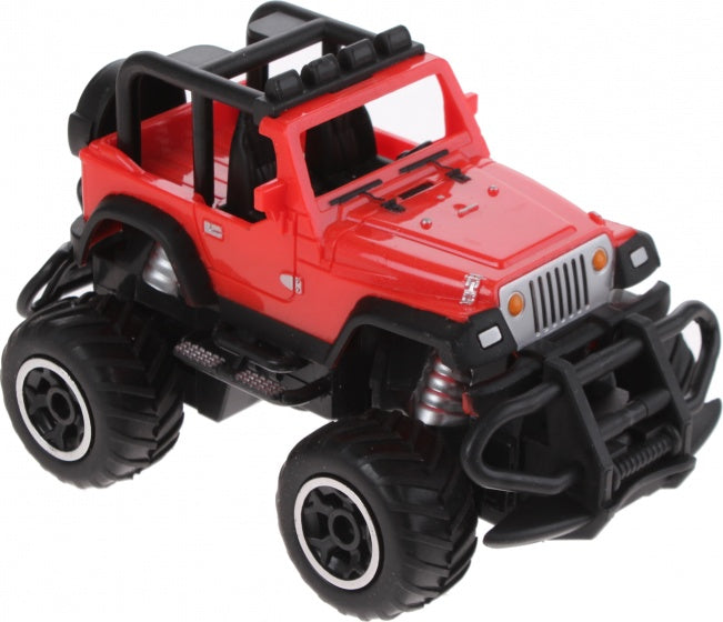 RC Jeep met afstandbediening cabrio schaal 1:43 rood