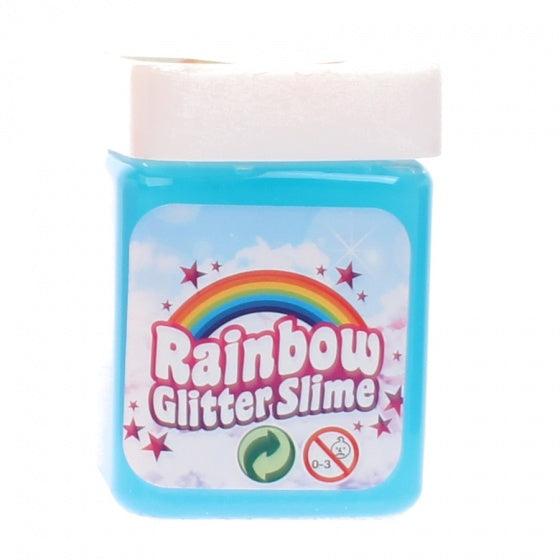 regenboogslijm met glitter 300 gram blauw