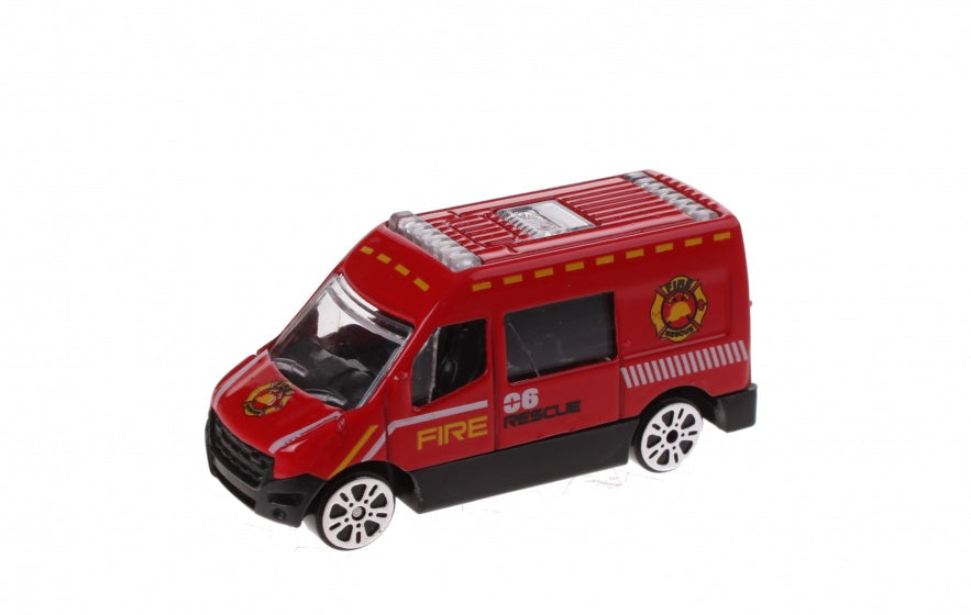 schaalmodel busje 1:64 rood 7 cm