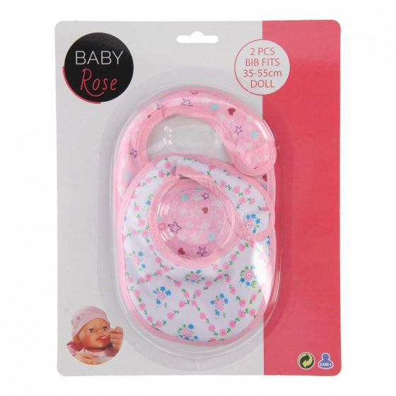slabbetjes Baby Rose roze 2 stuks