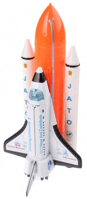 space shuttle met licht en geluid wit 20 cm
