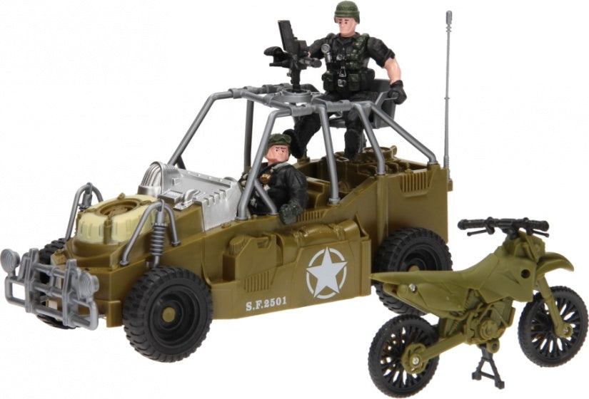speelset Army Forces jeep groen