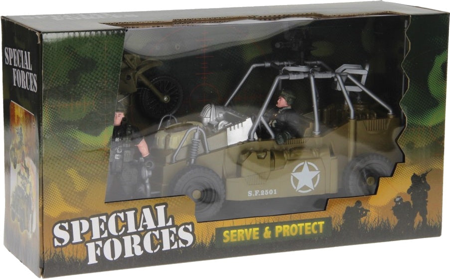 speelset Army Forces jeep groen