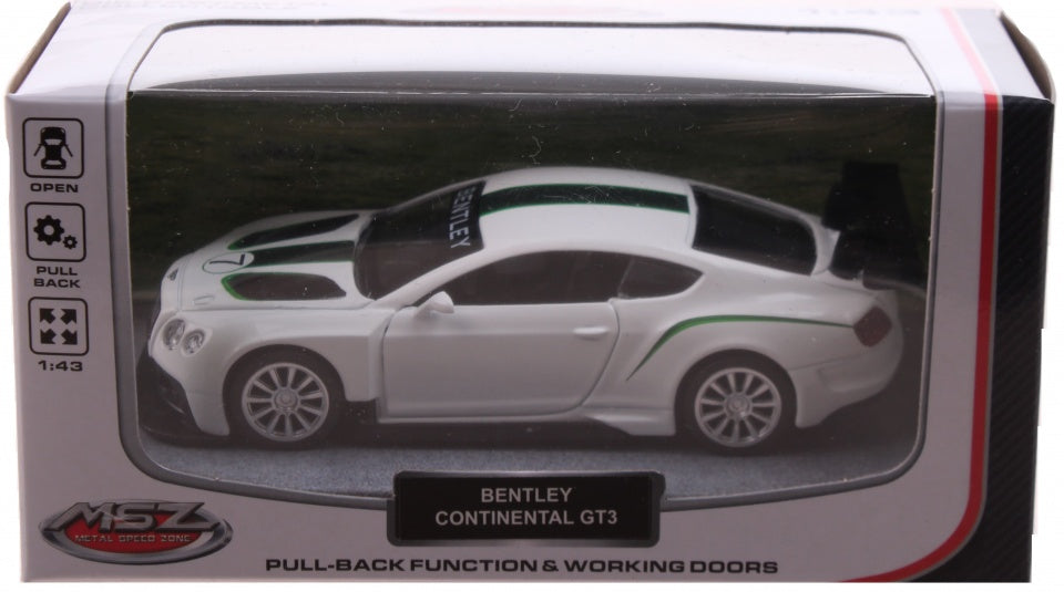 sportauto schaalmodel 1:43 8 cm Bentley wit