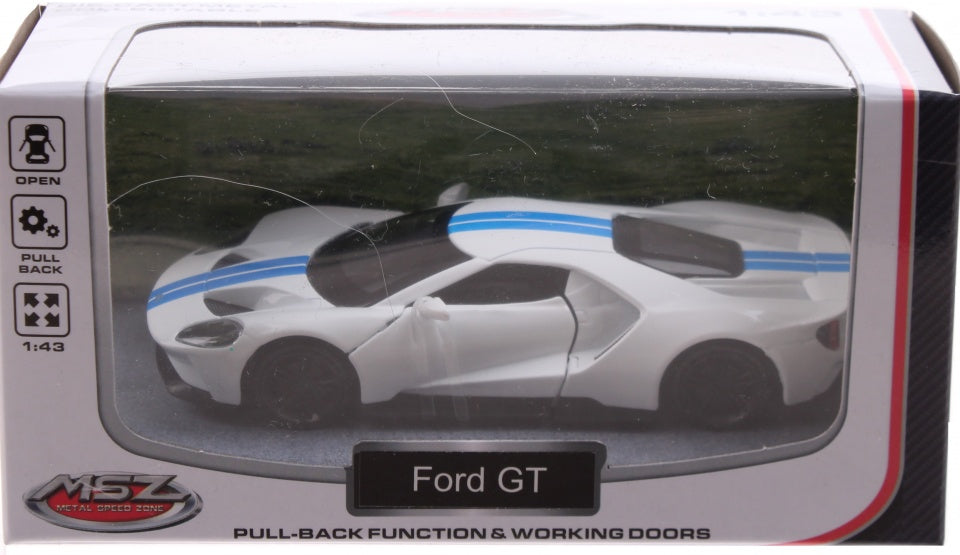 sportauto schaalmodel 1:43 8 cm Ford GT wit