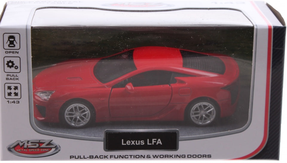 sportauto schaalmodel 1:43 8 cm Lexus rood