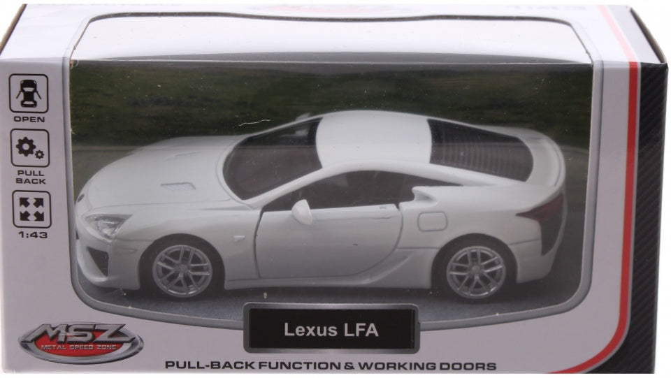 sportauto schaalmodel 1:43 8 cm Lexus wit