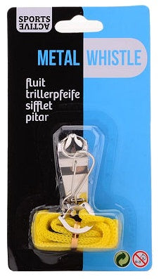 Sports Active scheidsrechtersfluit geel/zilver