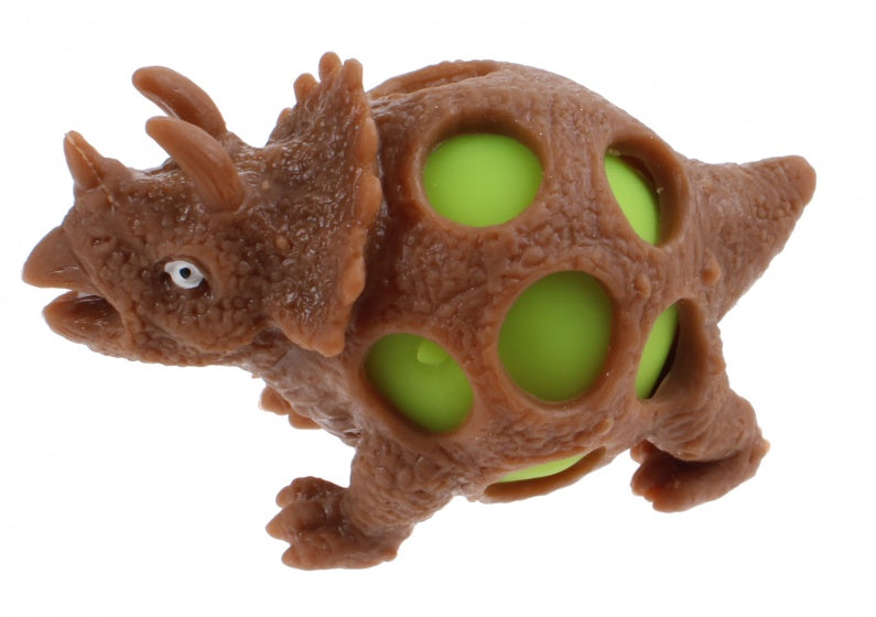 squeezy Dino - triceratops 10 cm bruin