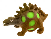 squeezy Dino - stegosaurus 10 cm bruin
