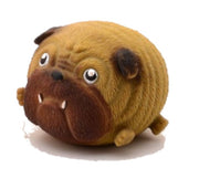 Squishy bulldog kneedfiguur 10 cm bruin