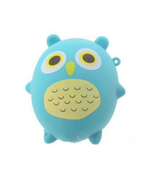 squishy uil kneedfiguur 8 cm aqua