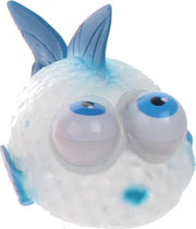 Squishy vis met bewegende ogen 9 cm blauw