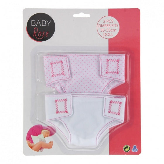 stoffen luiers Baby Rose roze/wit 2 stuks