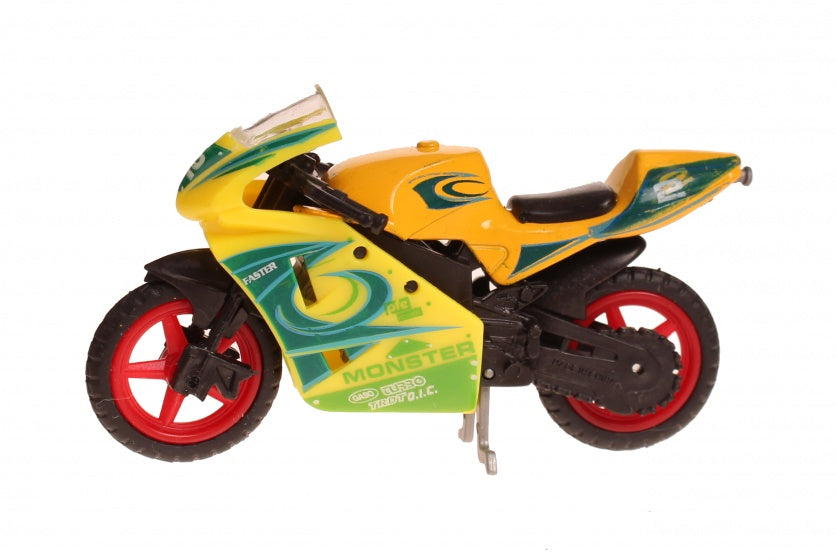Super Bike motorset 1:24 geel/rood 8 cm