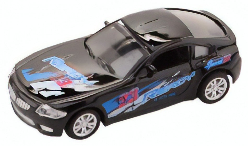 Super Cars die-cast auto zwart 23 ready 10 cm