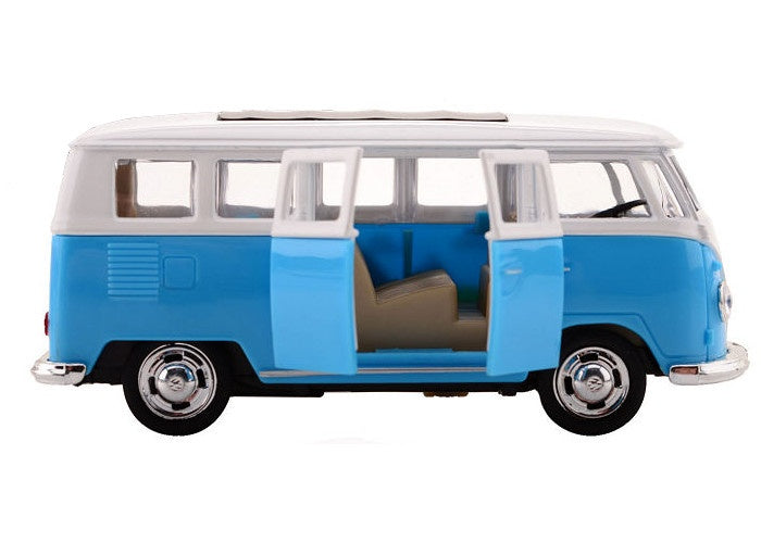 Volkswagen Bus T1 1:38 die-cast pull back blauw
