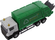 vuilniswagen Super Cars 1:64 groen/wit 14 cm