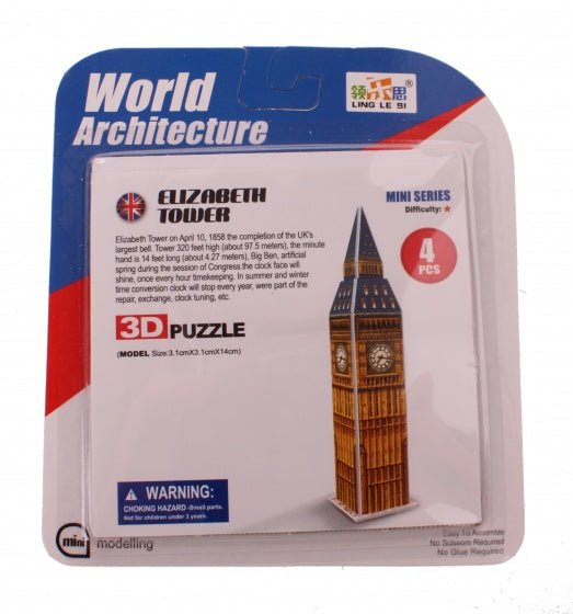 3D-Puzzel Elizabeth Tower klein 6-delig bron