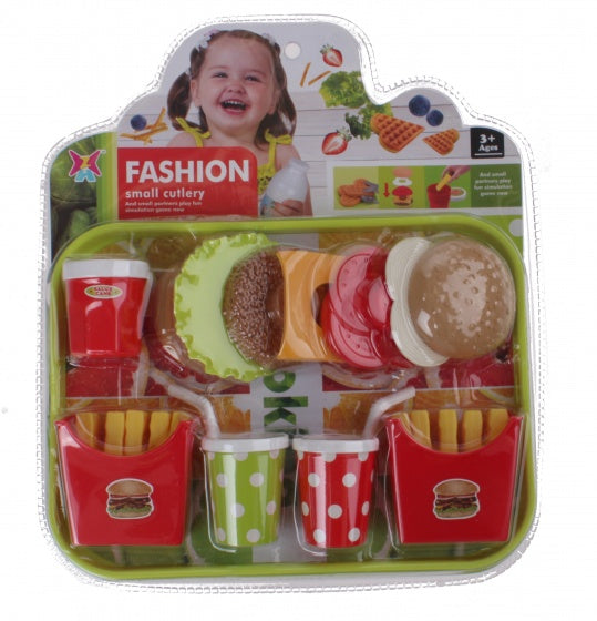 eetset fastfood op dienblad 15-delig