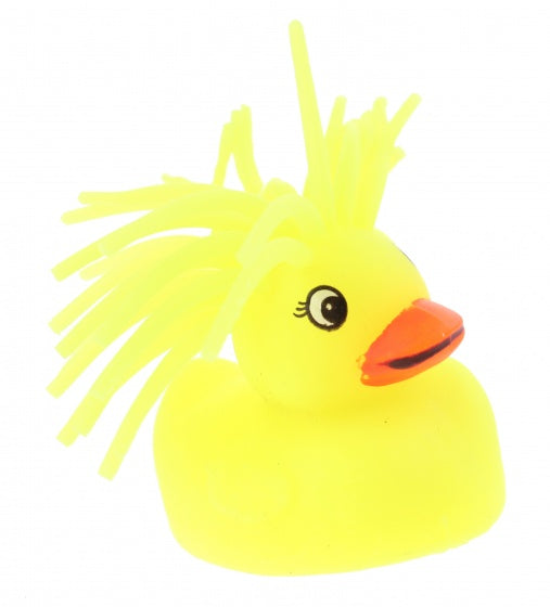 fluffy eend met licht 5 cm geel