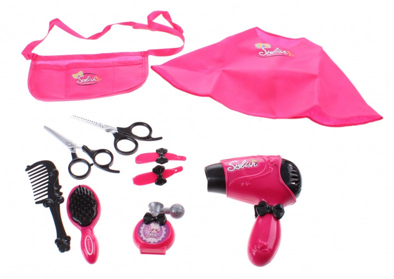 föhnset met accessoires 10-delig roze