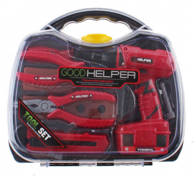 gereedschapset Good Helper 15-delig rood/zwart