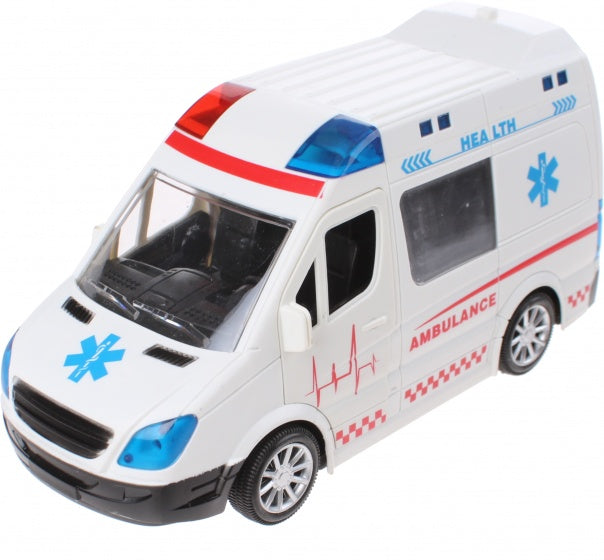 ambulance met licht en geluid wit 21 cm