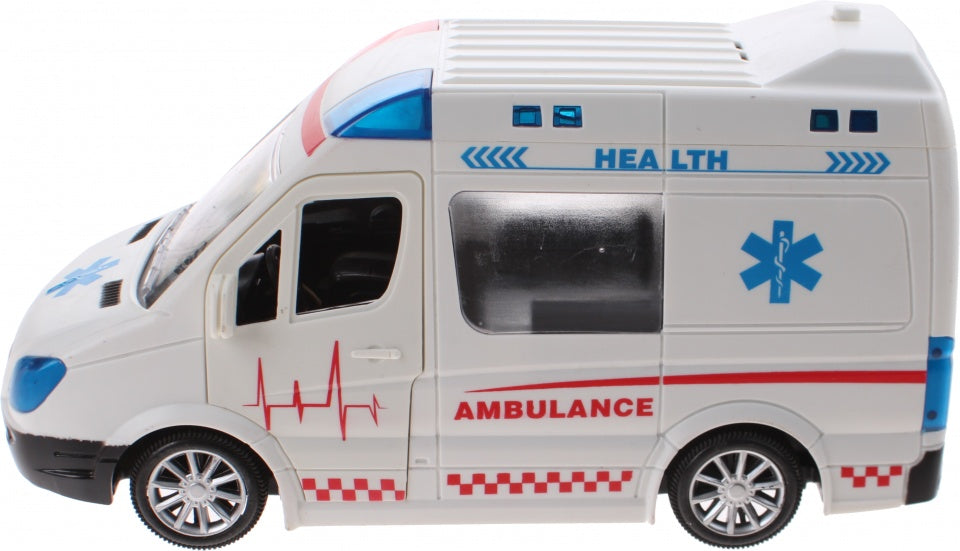 ambulance met licht en geluid wit 21 cm