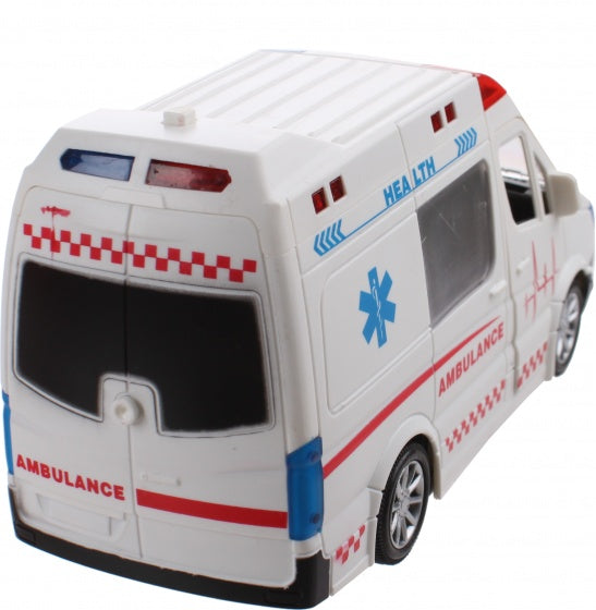 ambulance met licht en geluid wit 21 cm