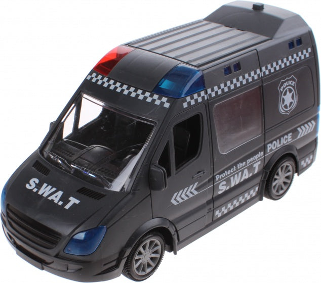 politiebus met licht en geluid zwart 21 cm
