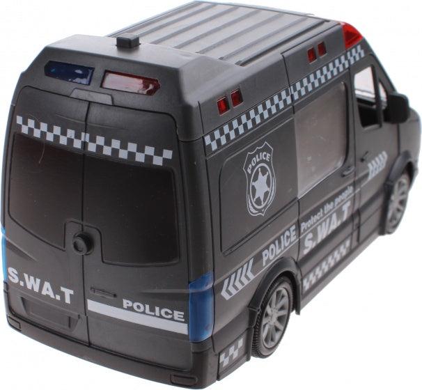 politiebus met licht en geluid zwart 21 cm