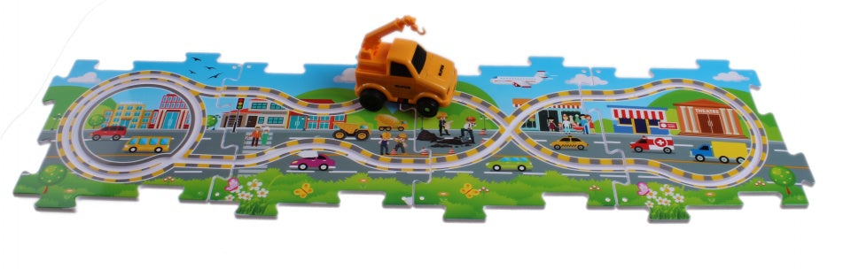 kraanwagen met baan