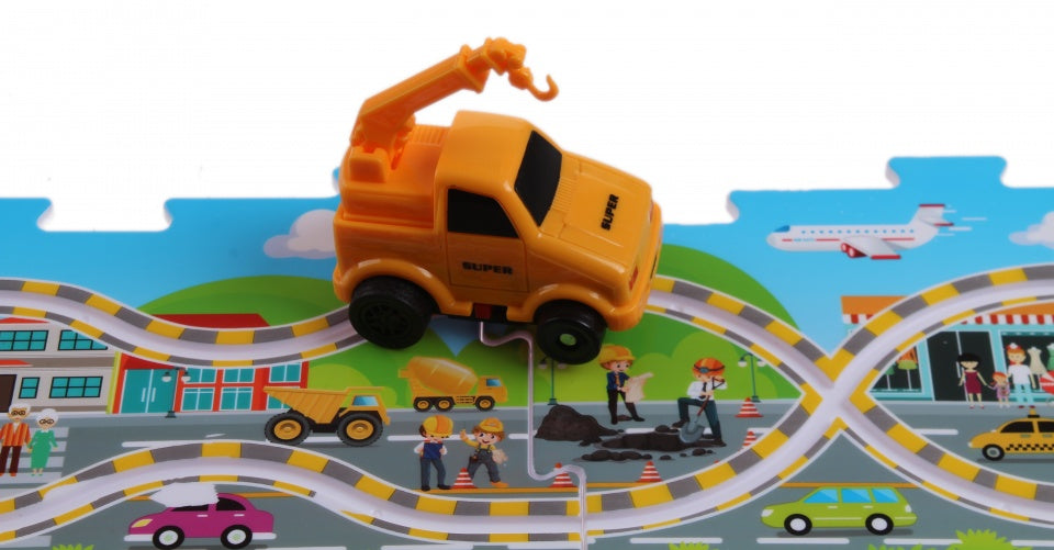 kraanwagen met baan