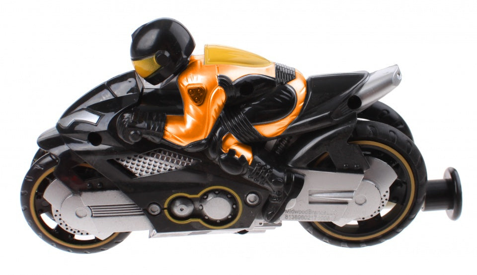 motor met afschietfunctie jongens 15 cm zilver/oranje