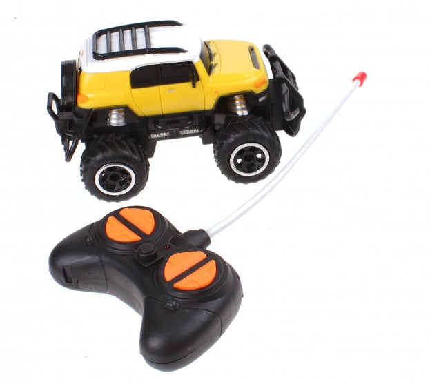 radiografisch bestuurbare auto 13 cm geel/wit