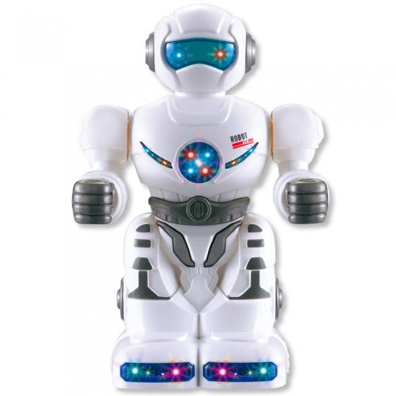 robot met licht en geluid 18 cm wit