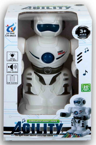 robot met licht en geluid 18 cm wit