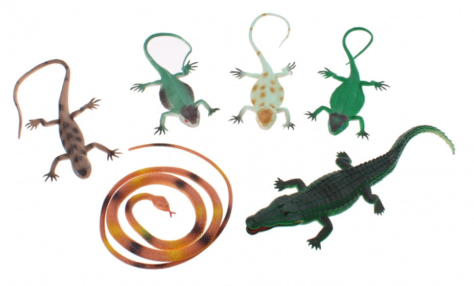 speelset Animal World reptielen 6 stuks