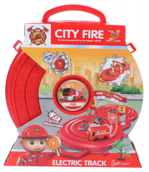 speelset brandweer in opruimbox rood 33 cm
