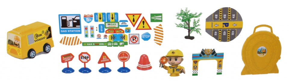 speelset constructie in opruimbox geel 33 cm
