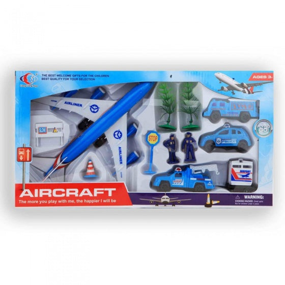speelset luchthaven 12-delig blauw