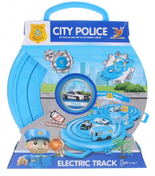 speelset politie in opruimbox blauw 33 cm