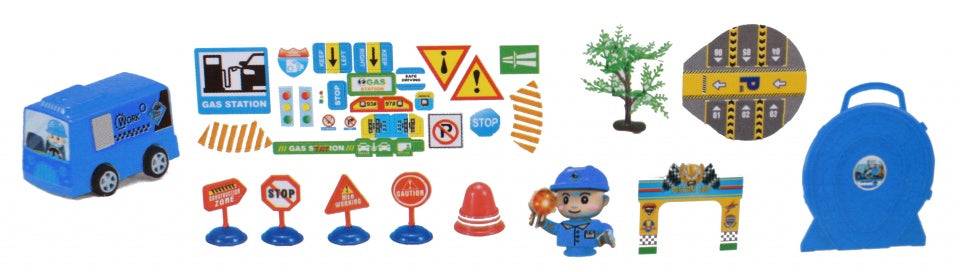 speelset politie in opruimbox blauw 33 cm