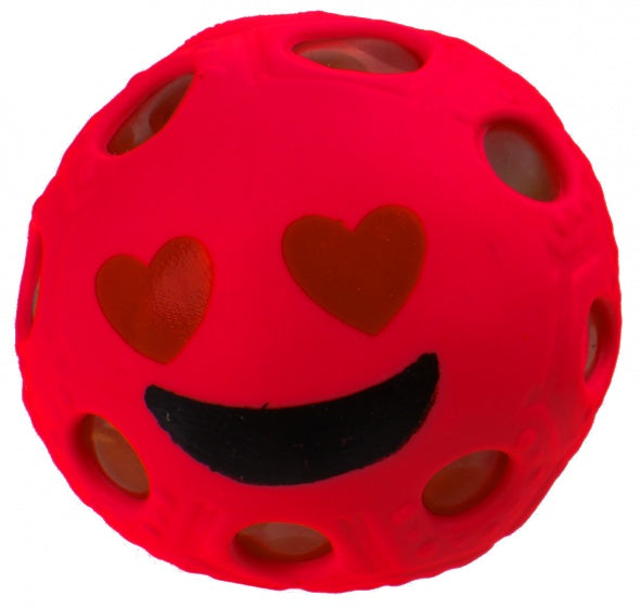 stressbal emoji junior 6 cm rubber rood