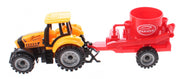 tractor met aanhanger jongens 19 cm geel/rood