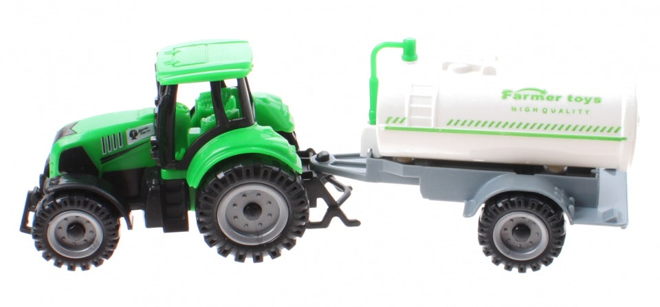 tractor met aanhanger jongens 19 cm groen/wit