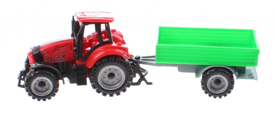 tractor met aanhanger jongens 19 cm rood/groen