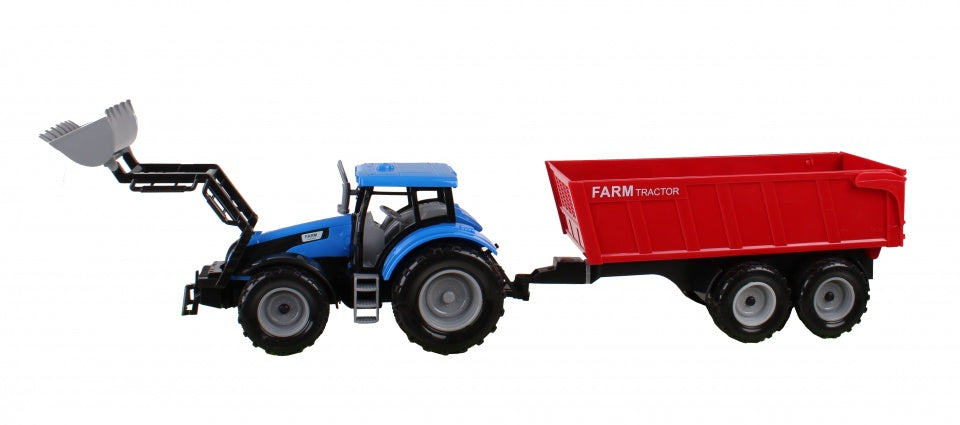tractor met kiepkar 48 cm blauw